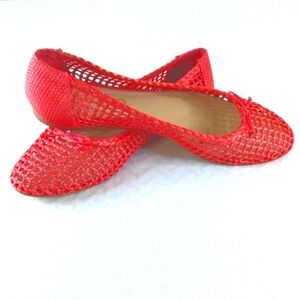 Antonio Melani Size 10 Roselie Woven Ballet Flats,Pink Terracotta
